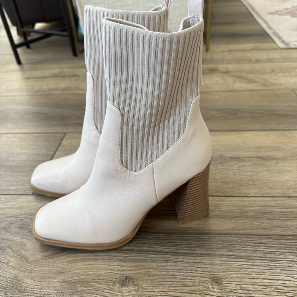 Women's Cream Ankle Boots